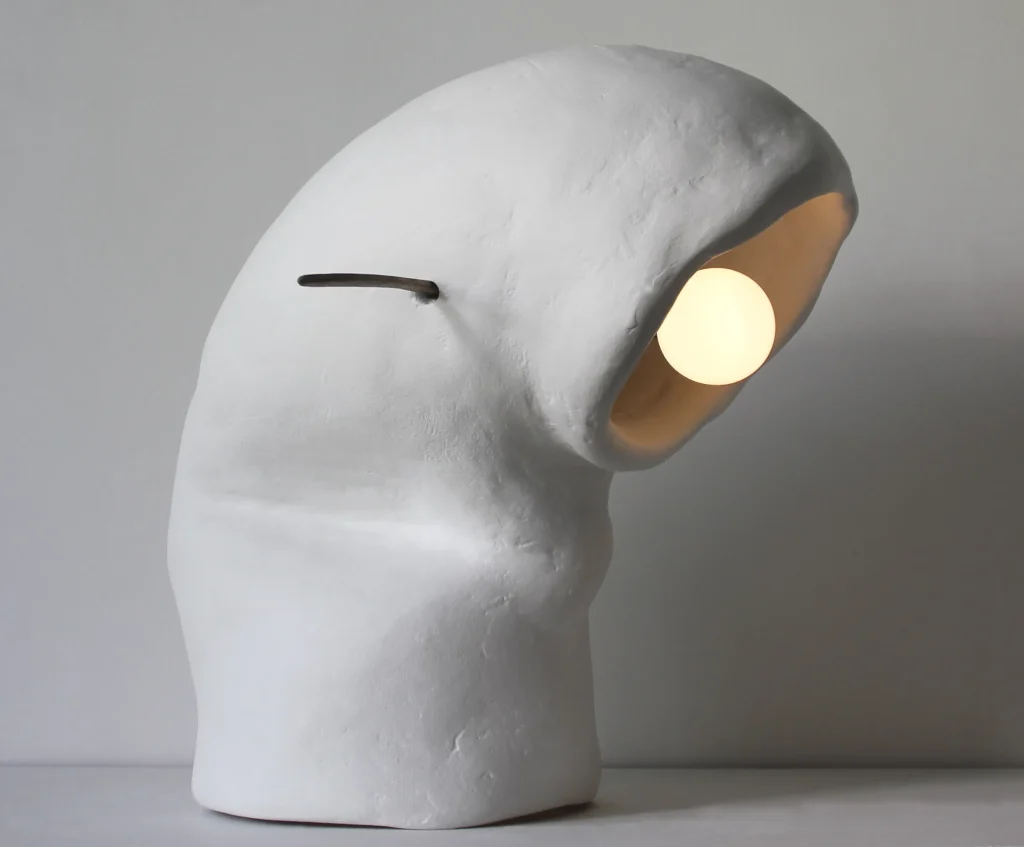 Ģipsis Table Lamp №5 in Plaster and Oak — 4