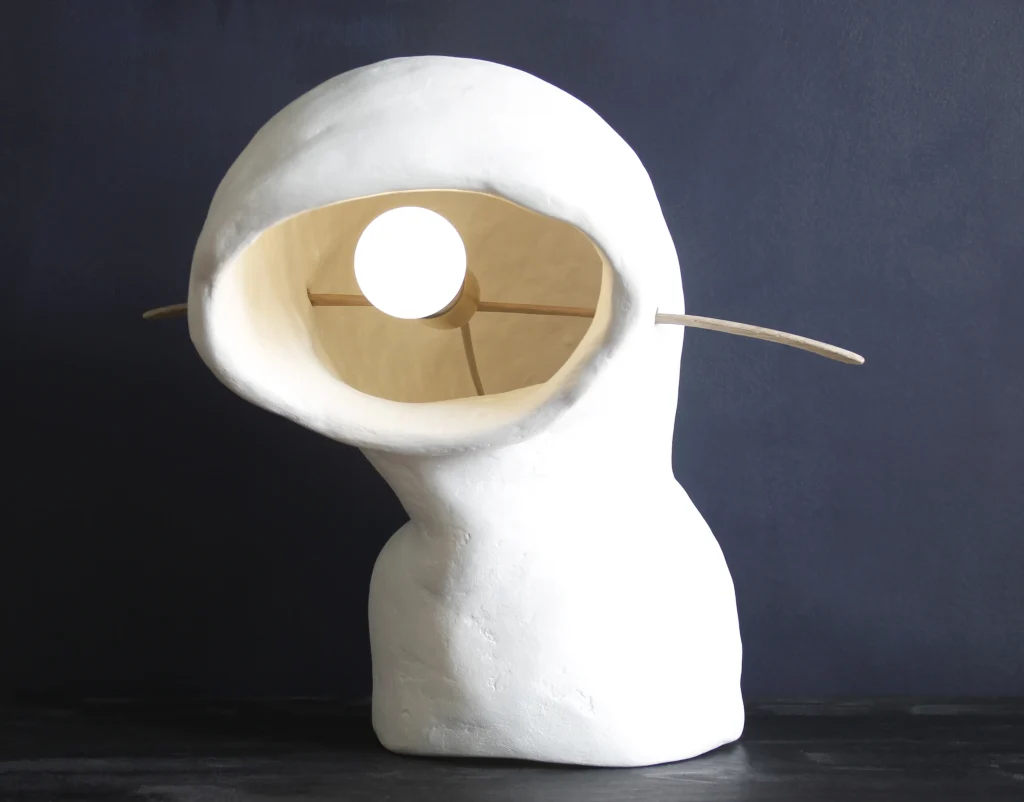 Ģipsis Table Lamp №5 in Plaster and Oak — 5