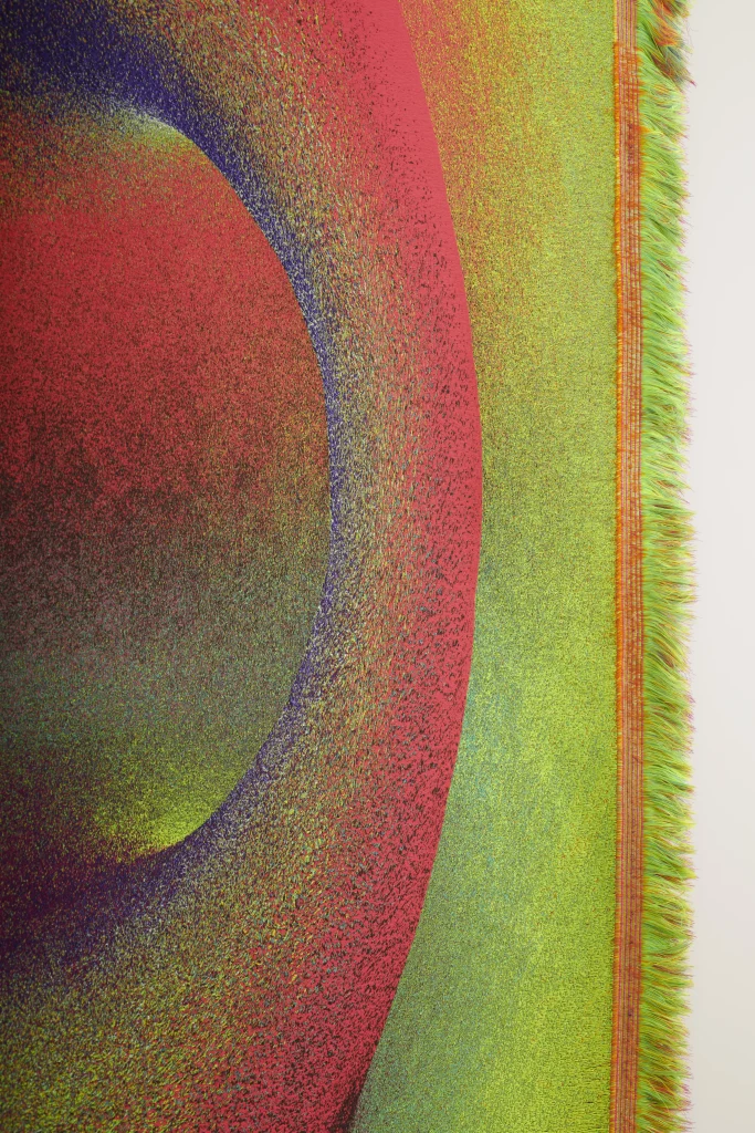 Heat 1 jacquard tapestry by Lucas Gutierrez showing colour gradient detail