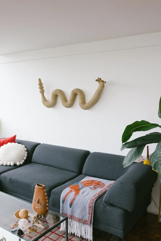 Artefacto Serpiente Ii - Woven Wicker Fiber Wall Sculpture — 3