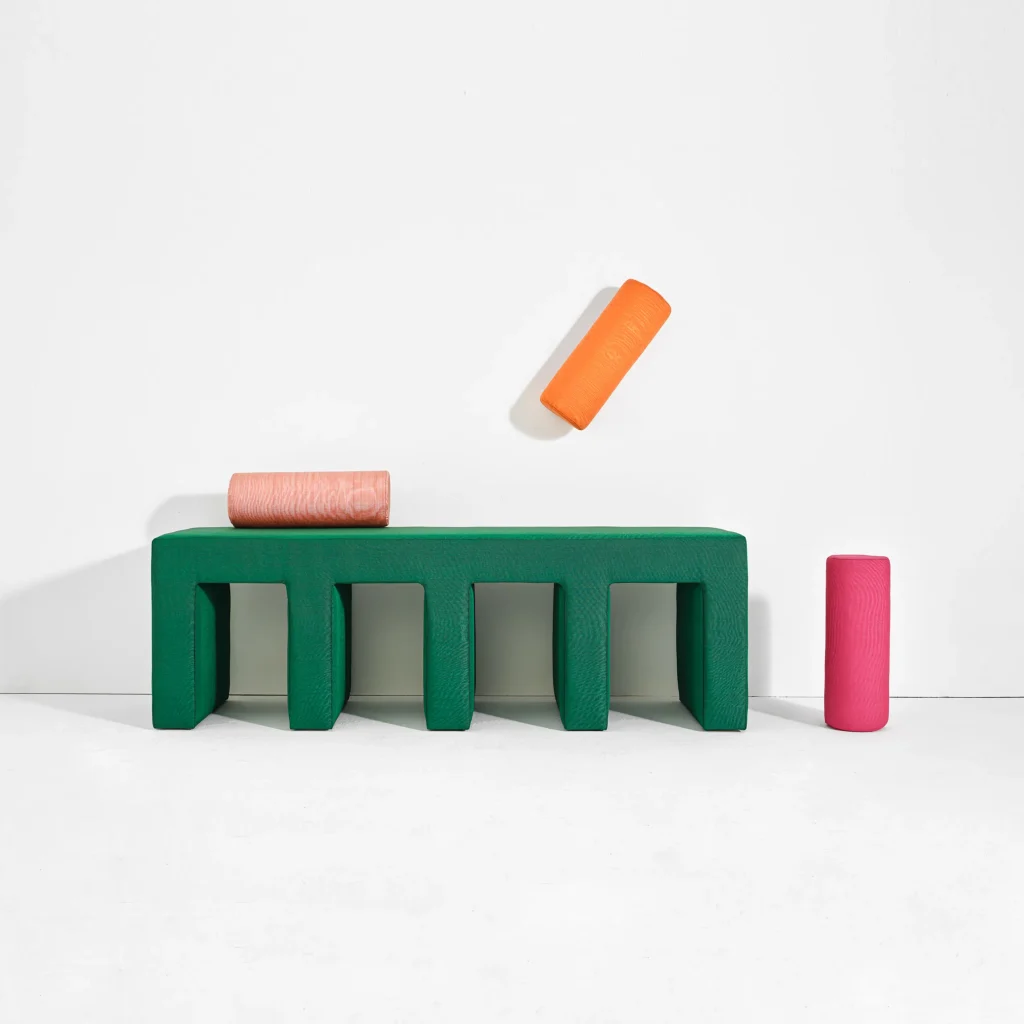 Otto - Moire-upholstered Bench — 3