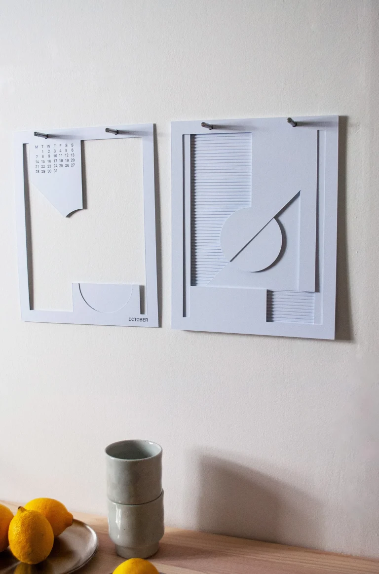 White Paper Sculptural Wall Calendar 2024 — 2