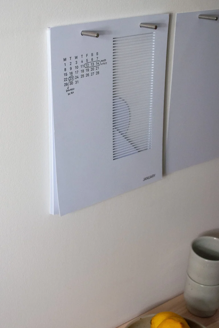 White Paper Sculptural Wall Calendar 2024 — 3