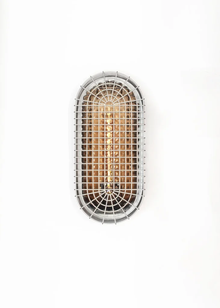 Chastity - Metal Grid and Blown Glass Wall Sconce — 2