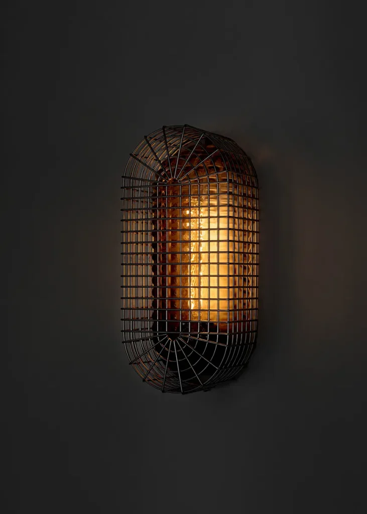 Chastity - Metal Grid and Blown Glass Wall Sconce — 3