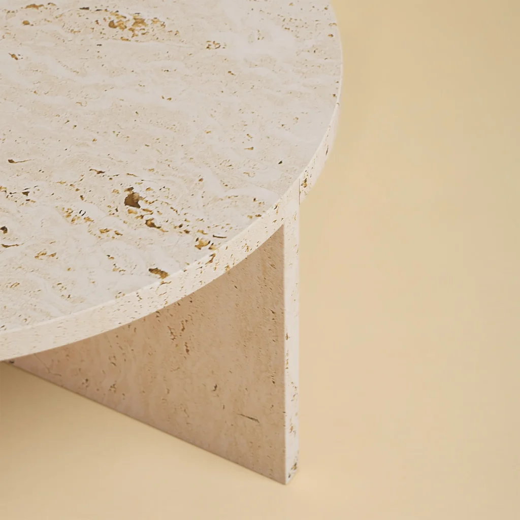 Hashi - Circular Travertine Coffee Table — 4