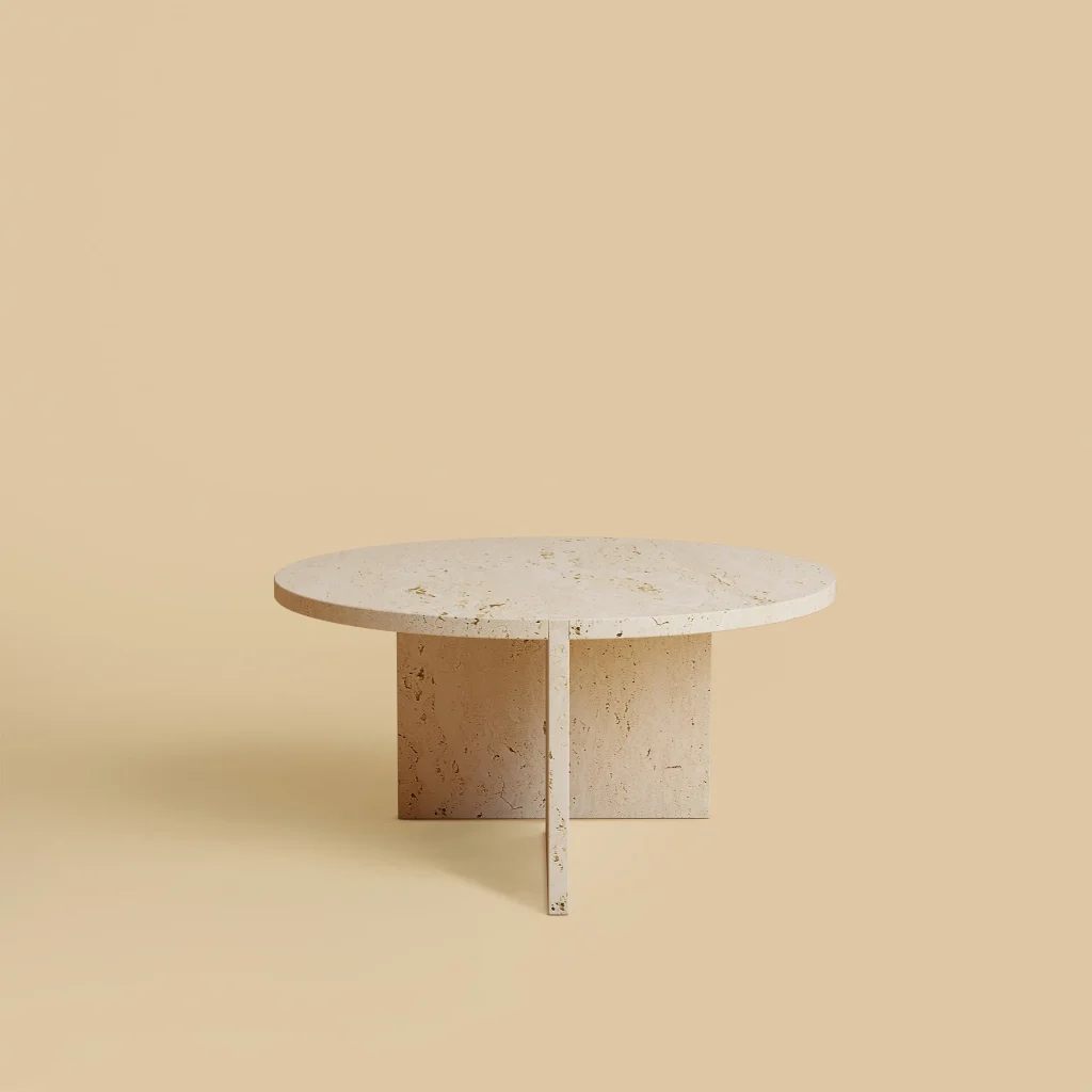 Hashi - Circular Travertine Coffee Table — 3