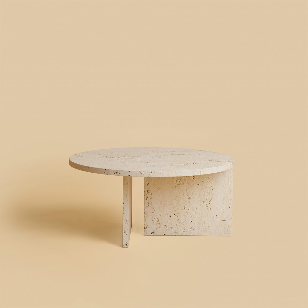 Hashi - Circular Travertine Coffee Table — 2