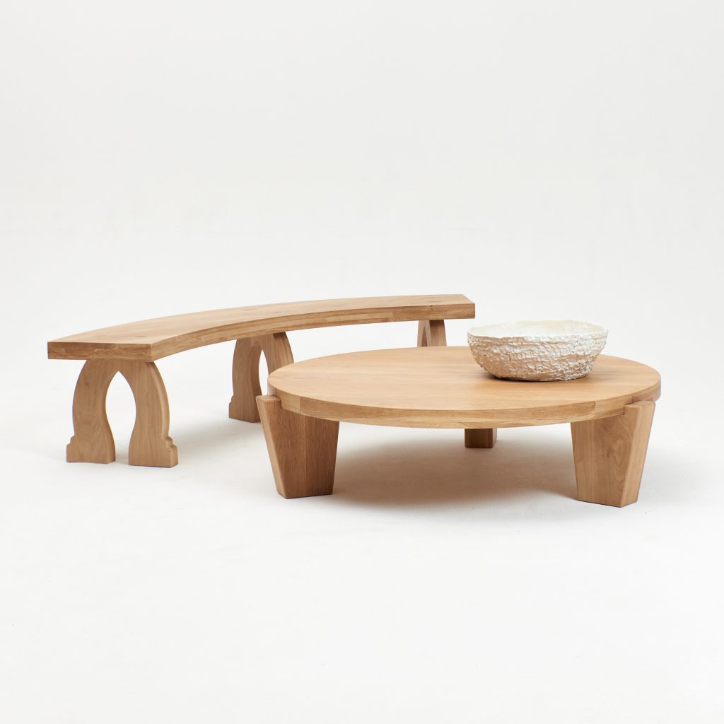 Peniche - Circular Oak Wood Coffee Table — 8