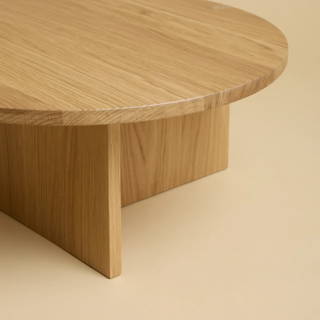 Round Solid Oak Coffee Table - Minami Series — 3