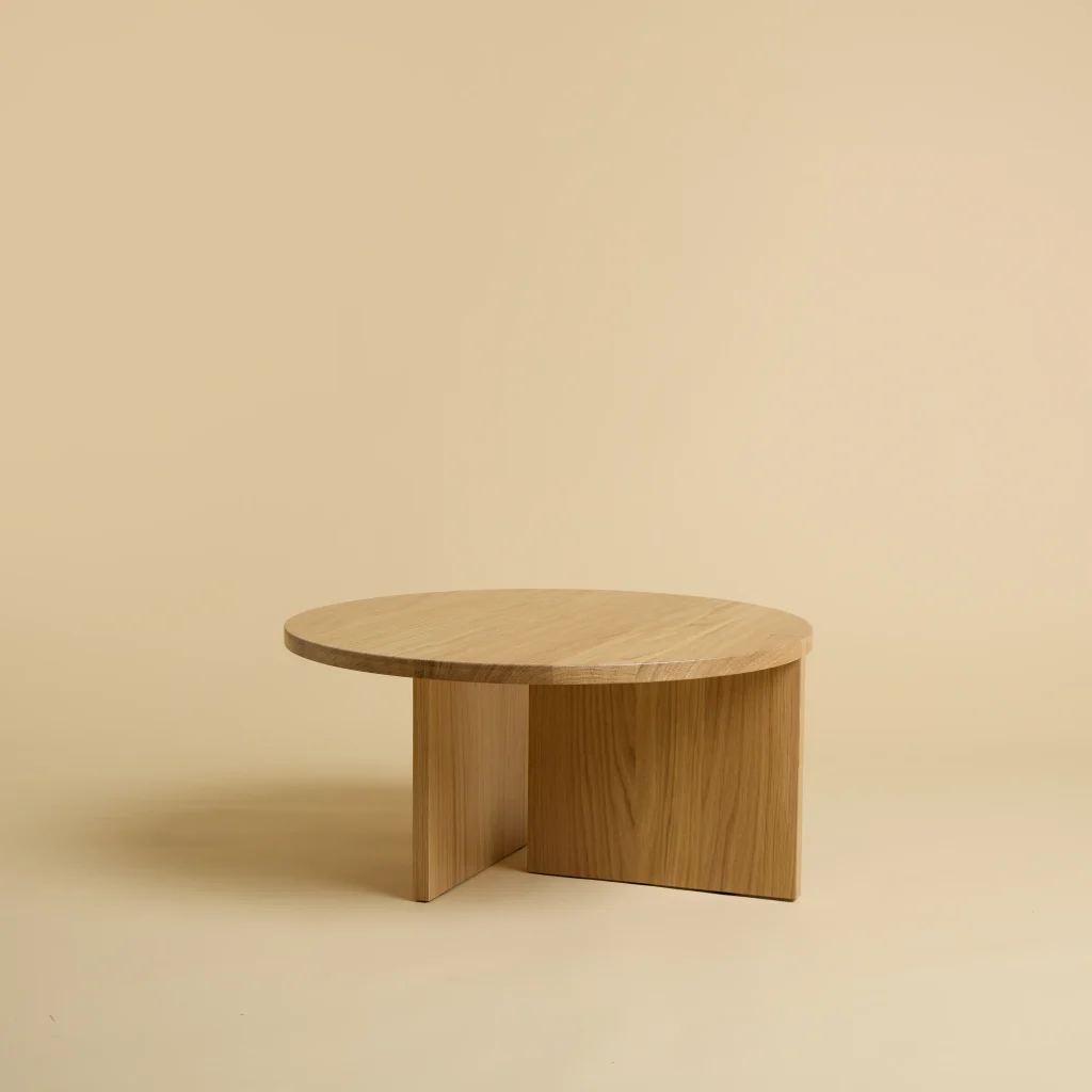 Round Solid Oak Coffee Table - Minami Series — 2
