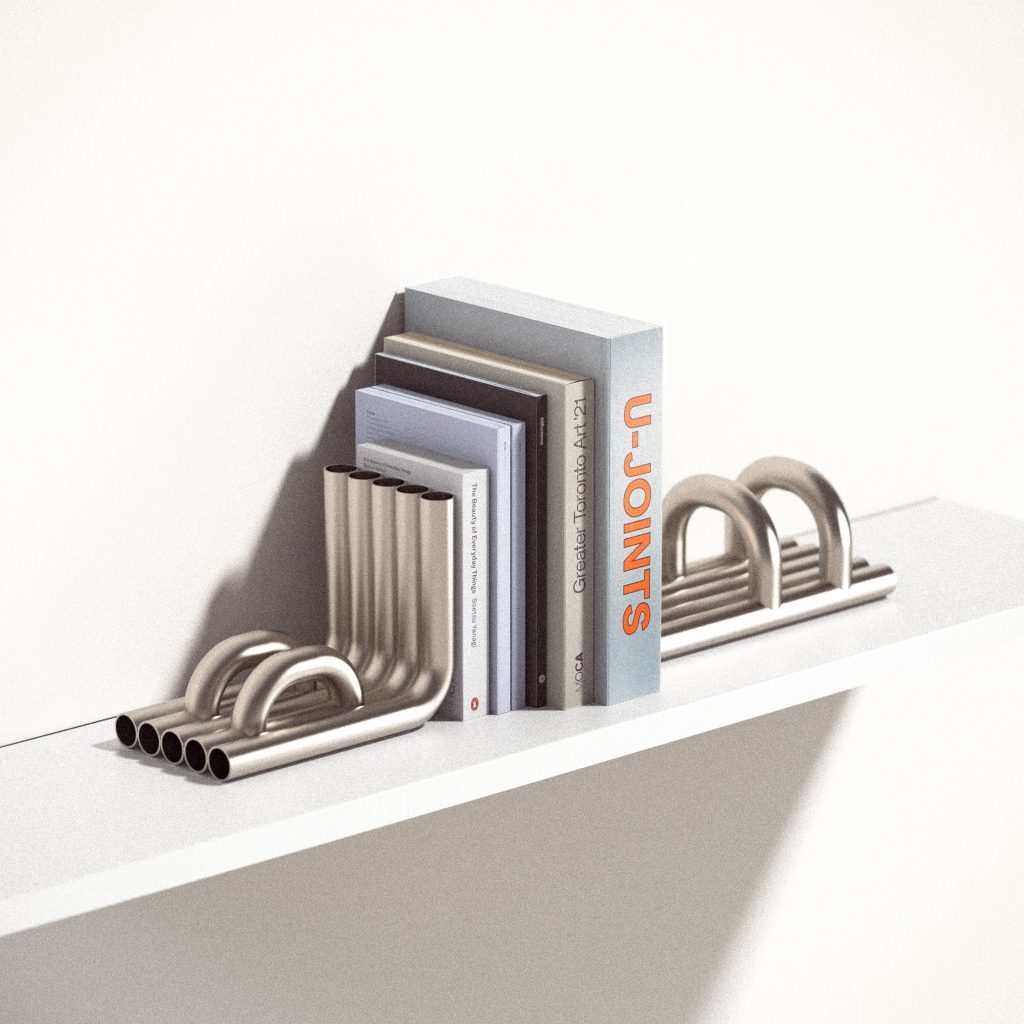 Tube - Pair of two steel tube Bookends — 2