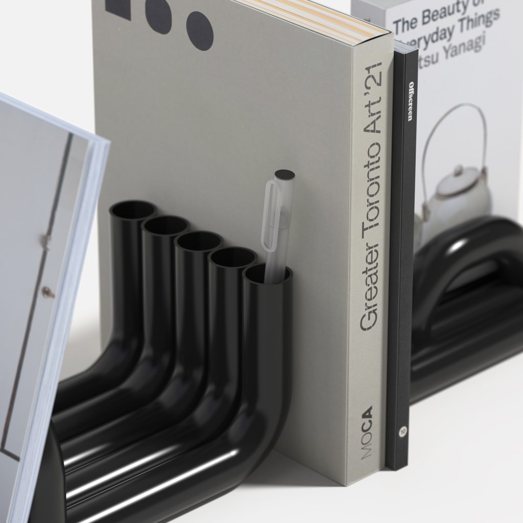 Tube - Pair of two steel tube Bookends — 8
