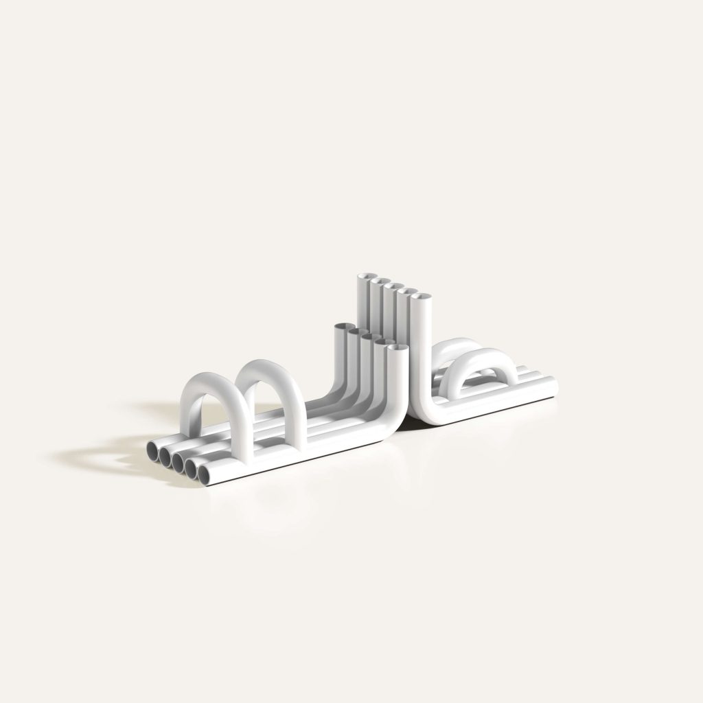 Tube - Pair of two steel tube Bookends — 13