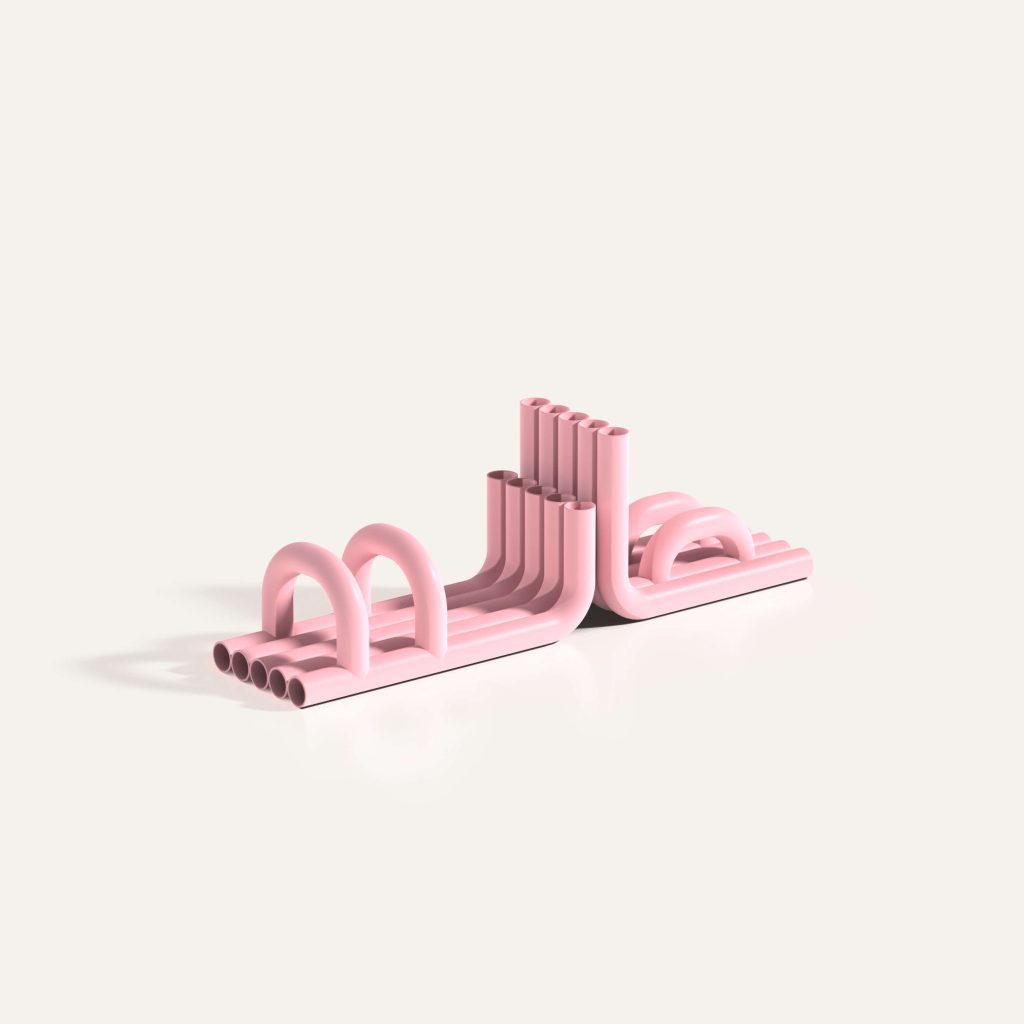 Tube - Pair of two steel tube Bookends — 12