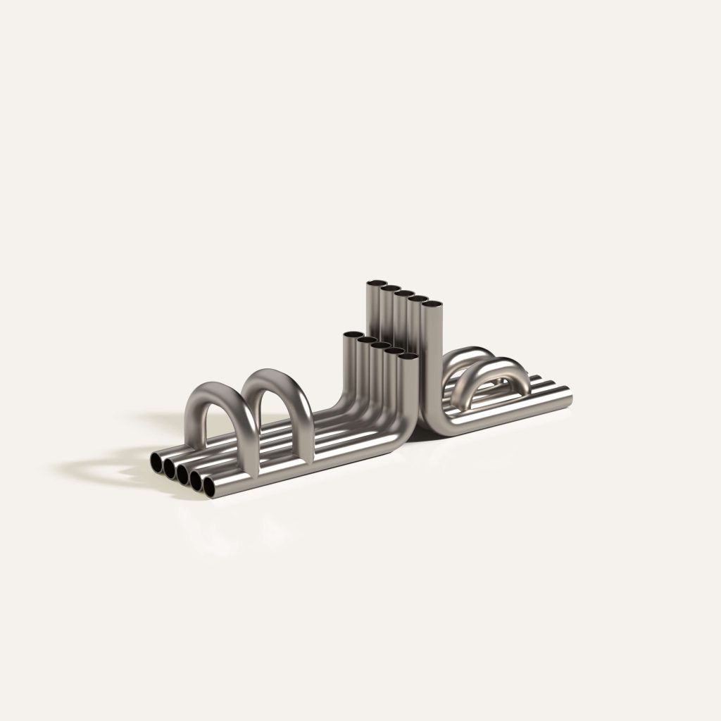 Tube - Pair of two steel tube Bookends — 14