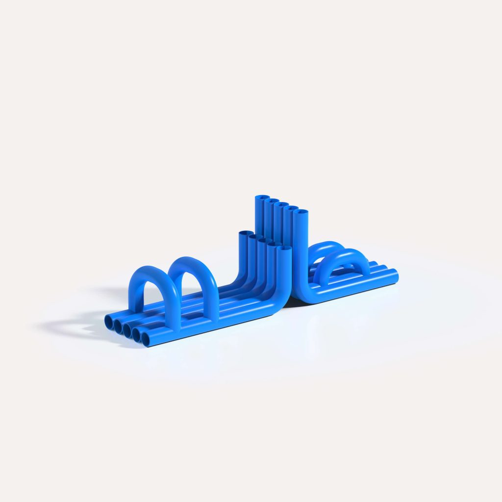 Tube - Pair of two steel tube Bookends — 9