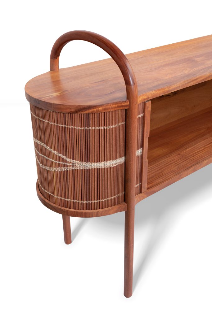 Abrigo Credenza - Handwoven Wood Cylinders/ Cotton Threads — 14