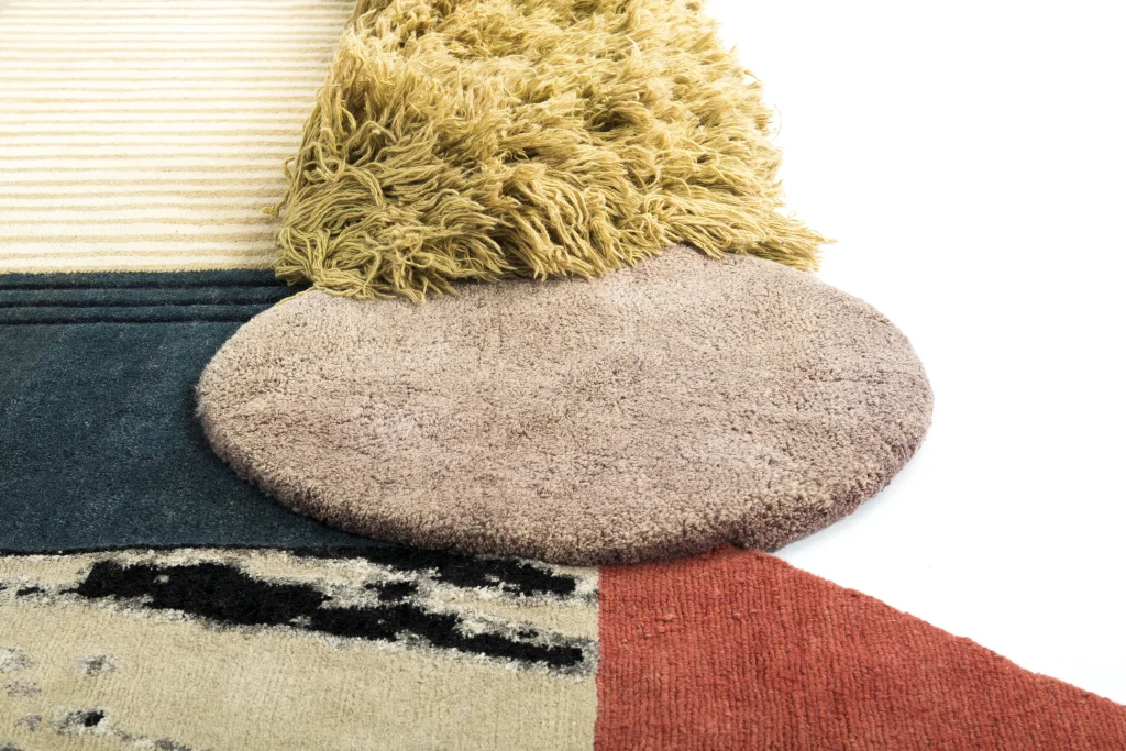 Medley textured hand-knotted rug or wall hanging by Lyk Carpet