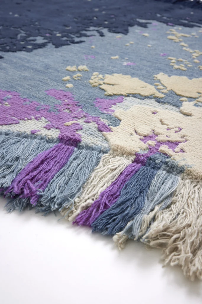 La Mer freeform coastal hand-knotted wool rug by Lyk Carpet