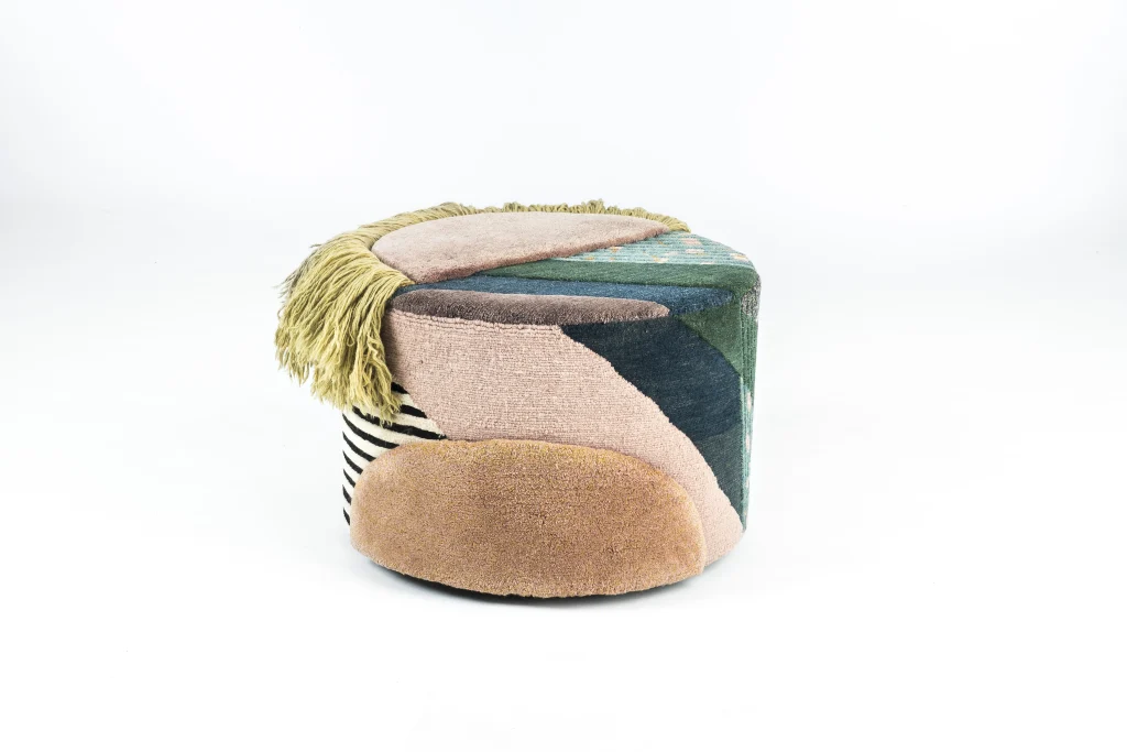 lyk-carpet_colette-rose-mint-and-yellow-wool-pouf_2