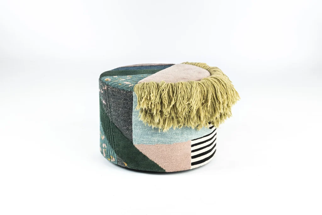 lyk-carpet_colette-rose-mint-and-yellow-wool-pouf_4