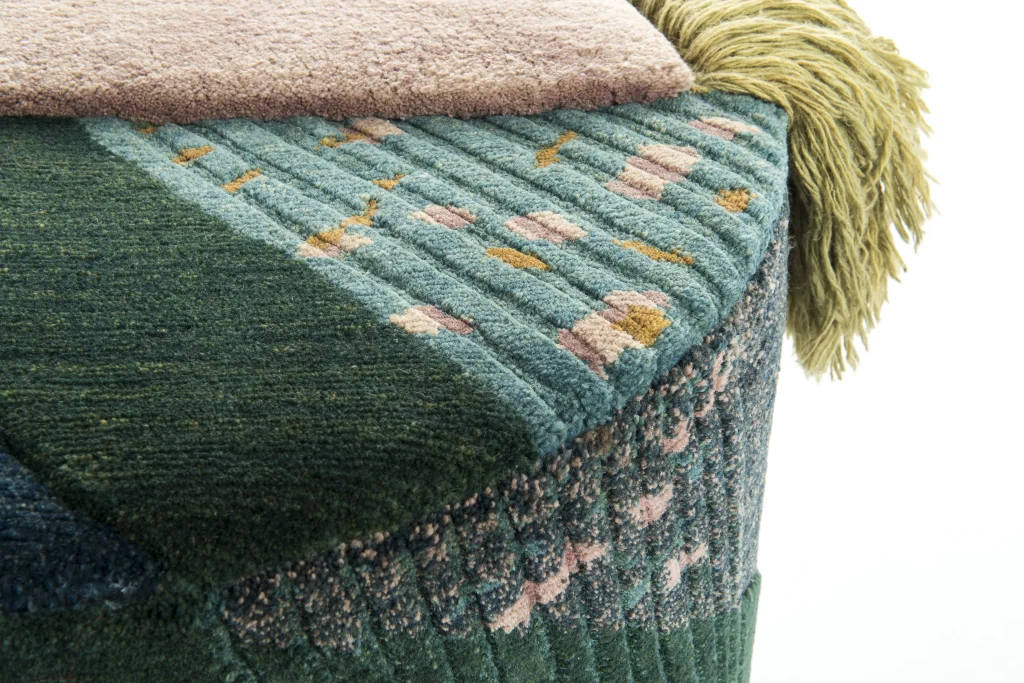 lyk-carpet_colette-rose-mint-and-yellow-wool-pouf_7