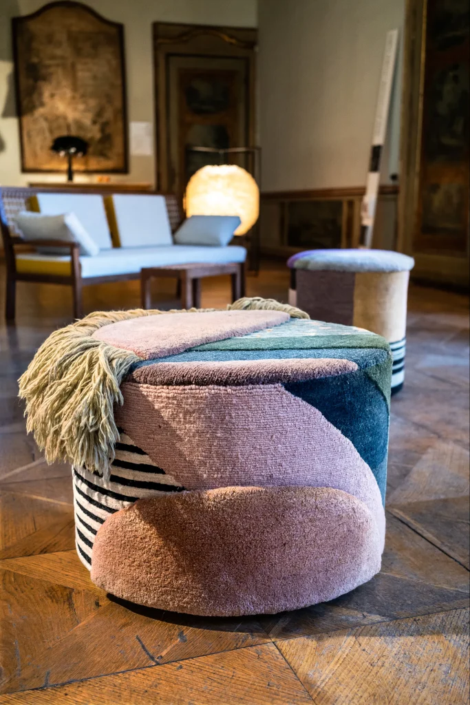 lyk-carpet_colette-rose-mint-and-yellow-wool-pouf_9