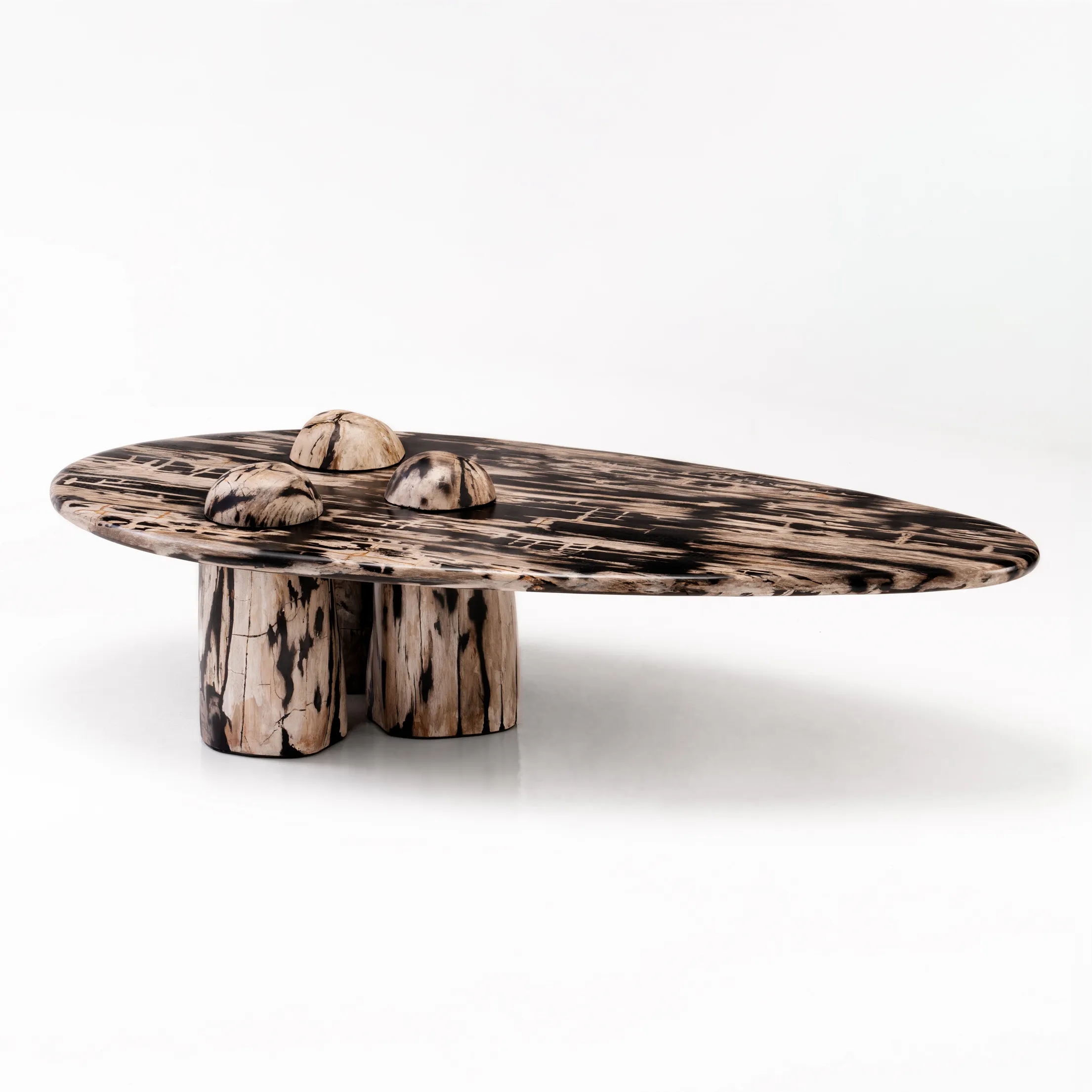 Rocky Montage – Sculptural Petrified Wood Coffee Tables
by furniture designer Odditi