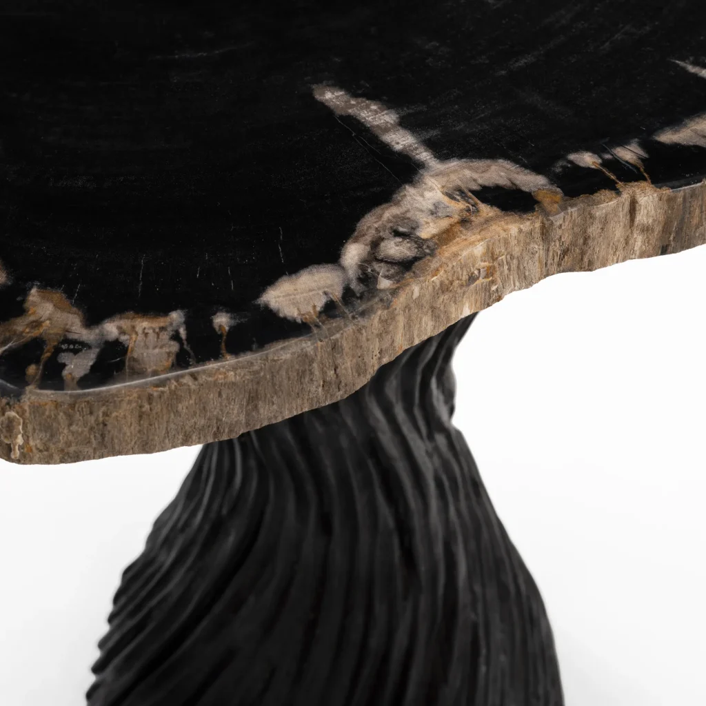 Twisted Fantasy - Hand-carved Petrified Wood Side Table — 2