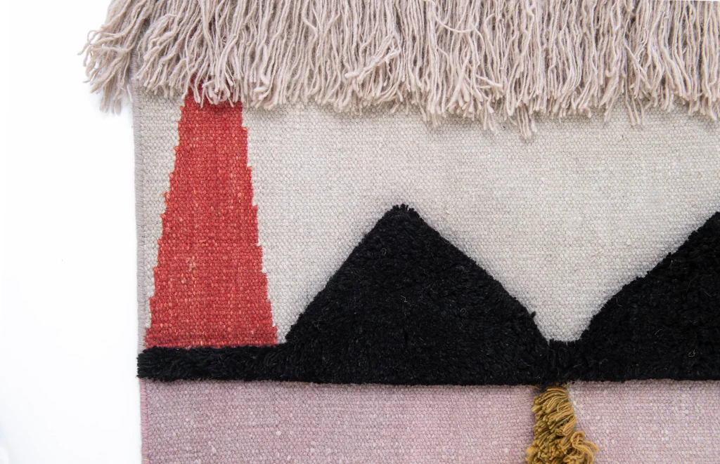 Textile Poster no. 12 geometric fringed wall hanging by Lyk Carpet