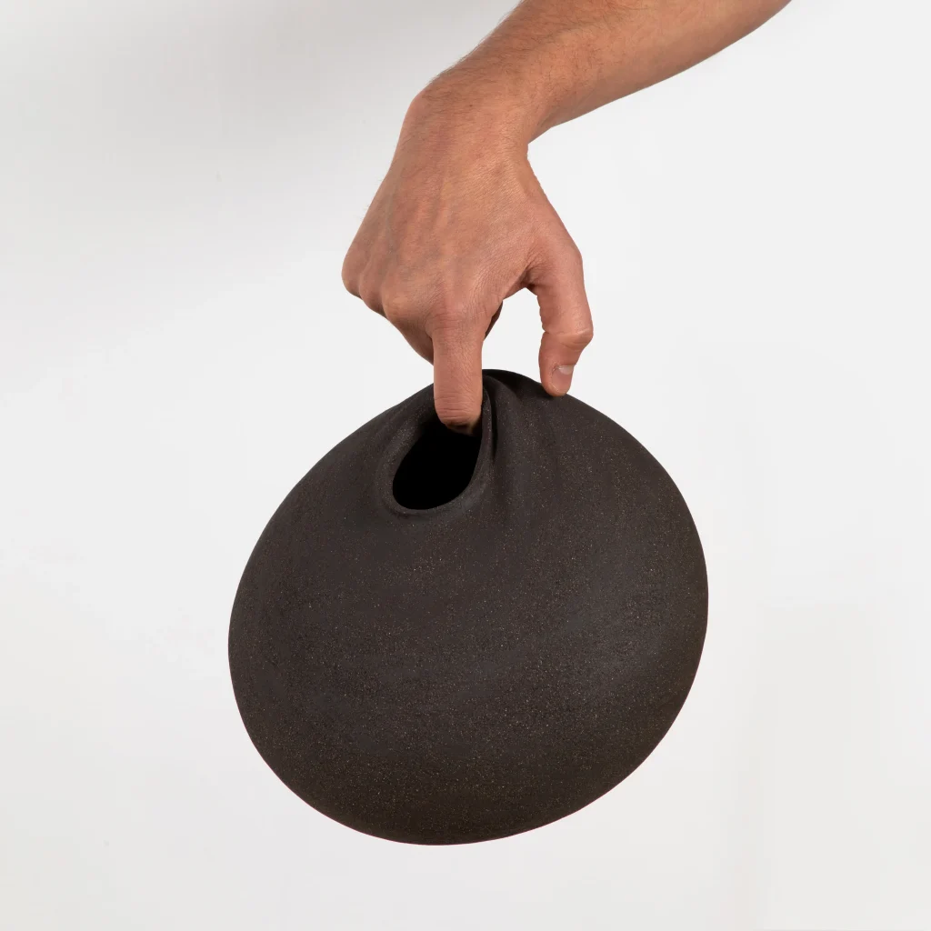 Movement Phase 2 - Black Sculptural Ceramic Vessel — 6