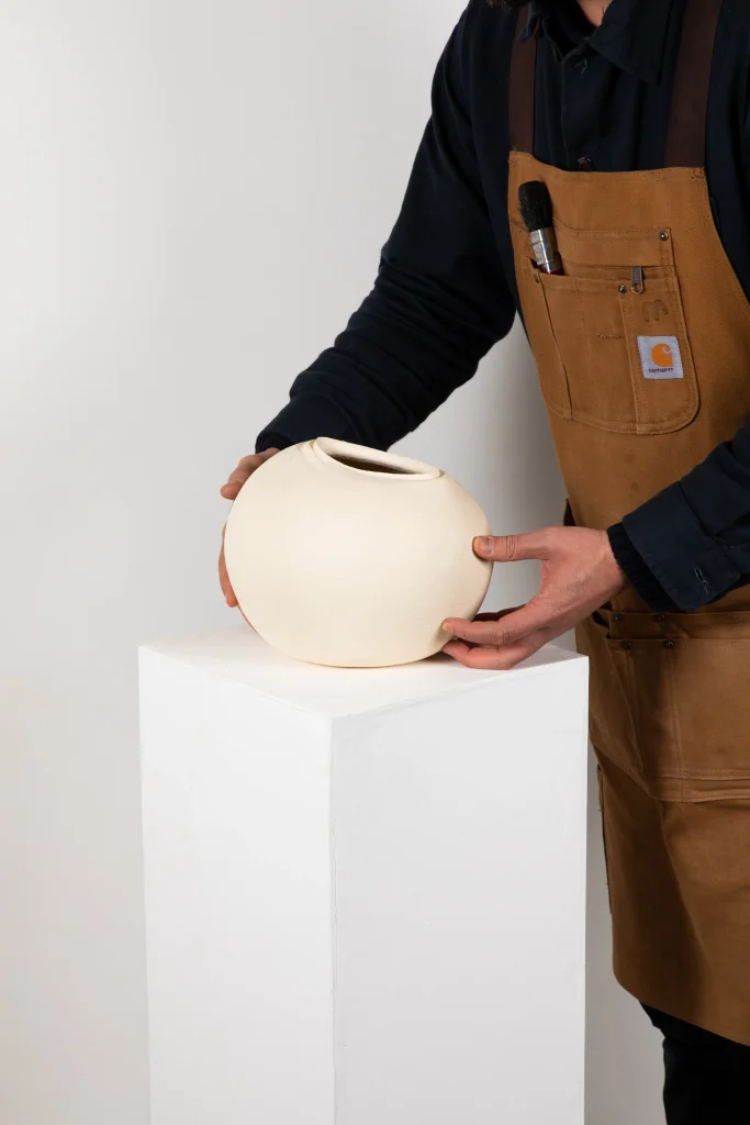 Untitled Vessel 2 - White Sculptural Ceramic Vessel — 3