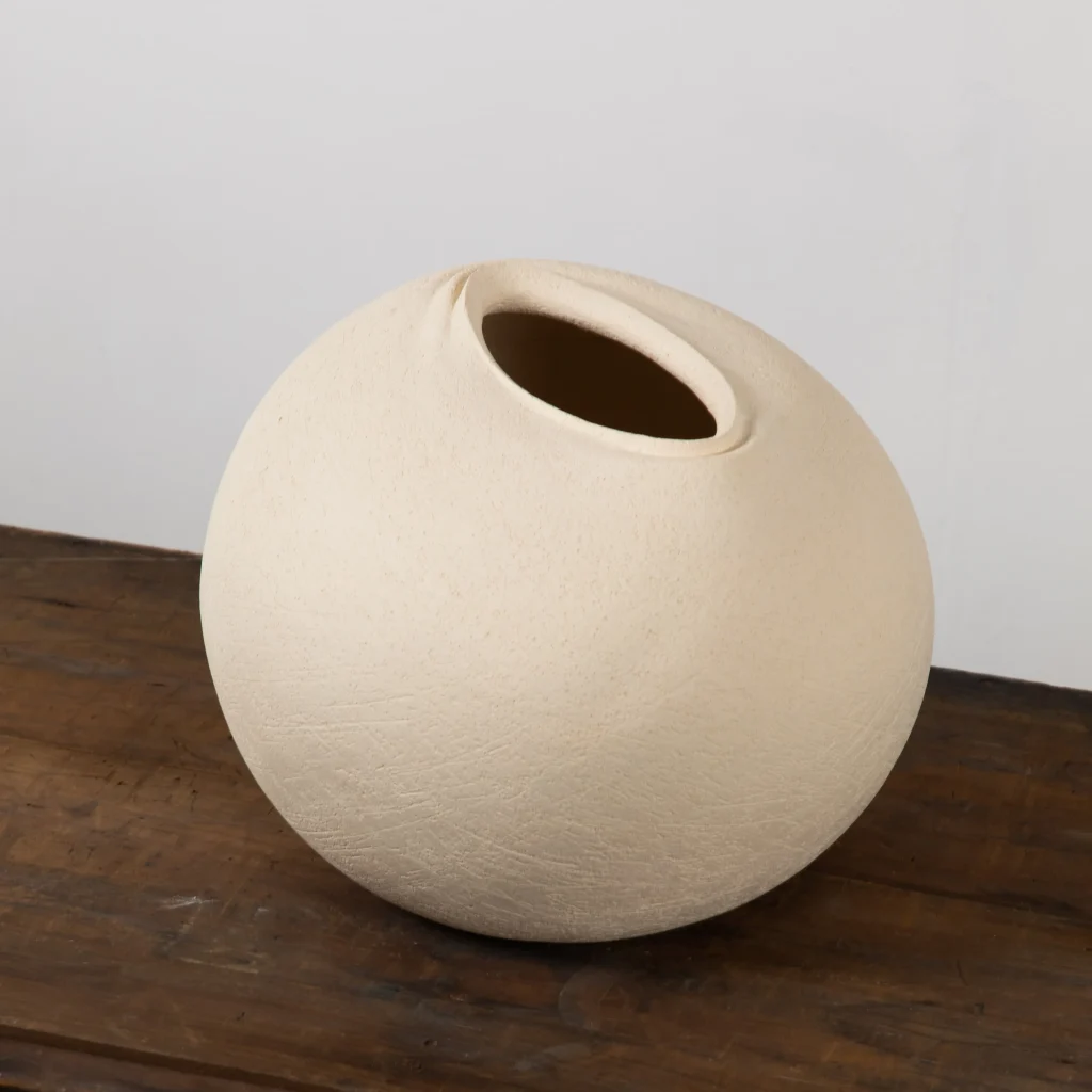 Untitled Vessel 2 - White Sculptural Ceramic Vessel — 4