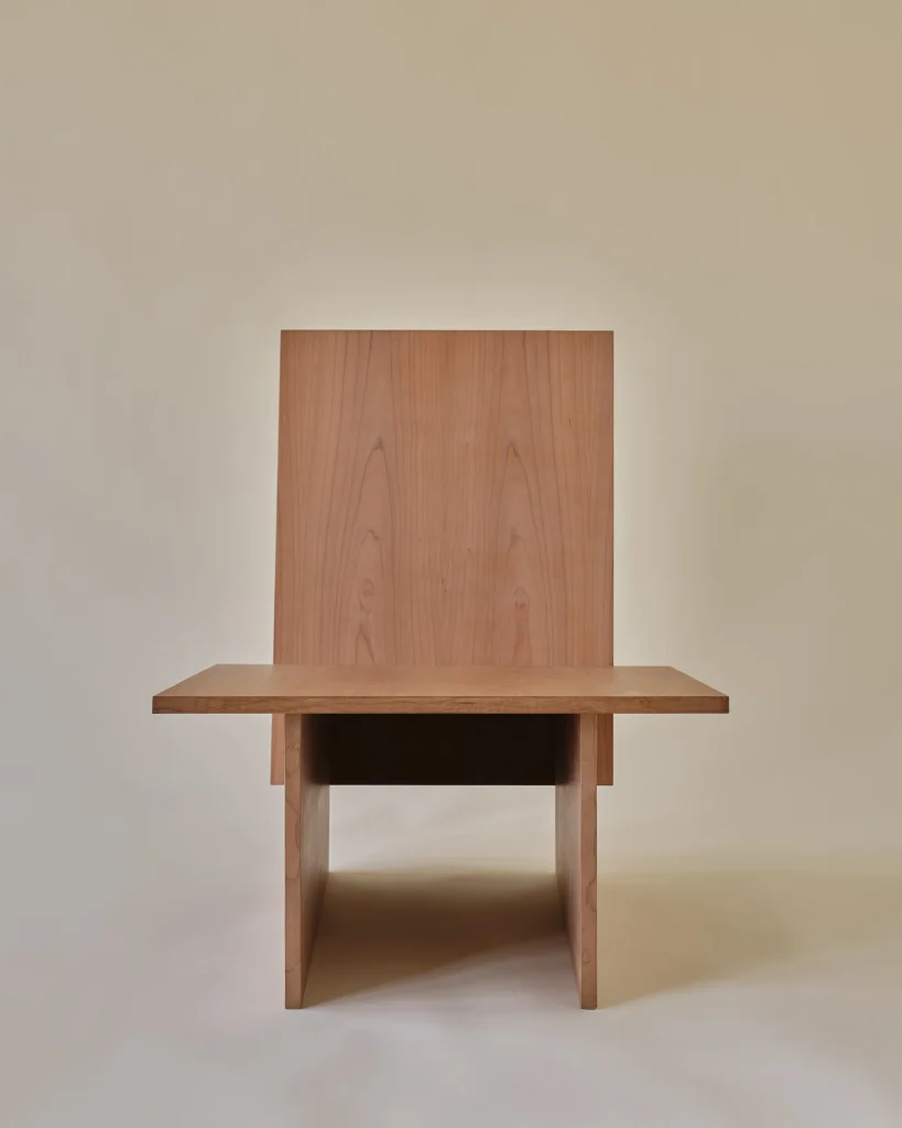 Don - Minimalist Cherry Plywood Lounge Chair — 3