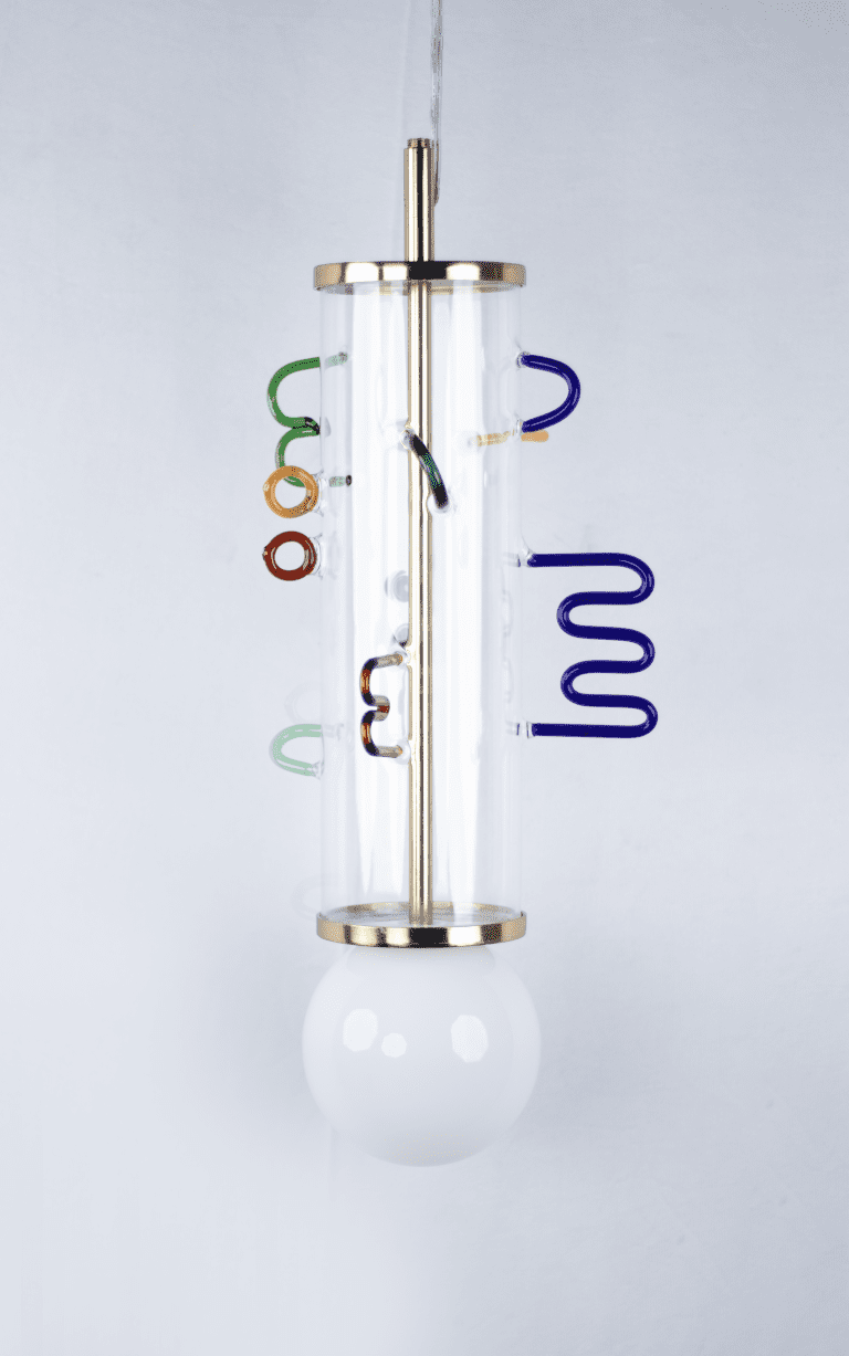 Kaanch Series - Multicolored Glass Vertical Pendant Lamp — 2