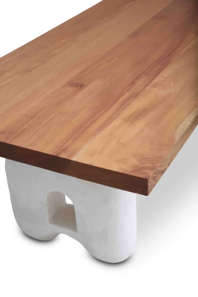 La Puerta - Wood and Plaster Dining Table — 5