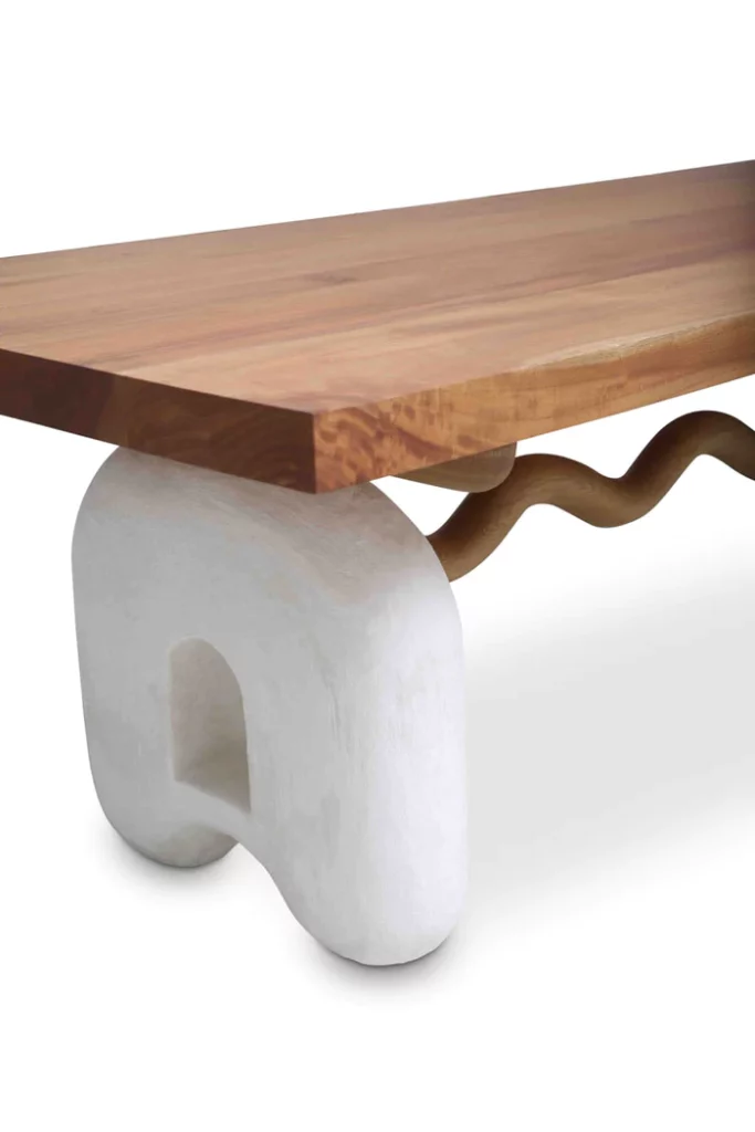 La Puerta - Wood and Plaster Dining Table — 4