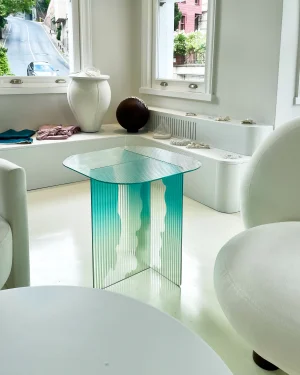 Ivy-i - Ribbed Glass Side Table