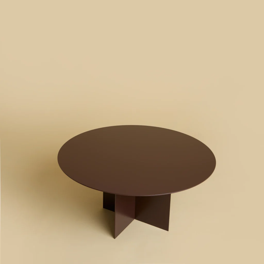 Fire - Round Chocolate Metal Coffee Table — 2