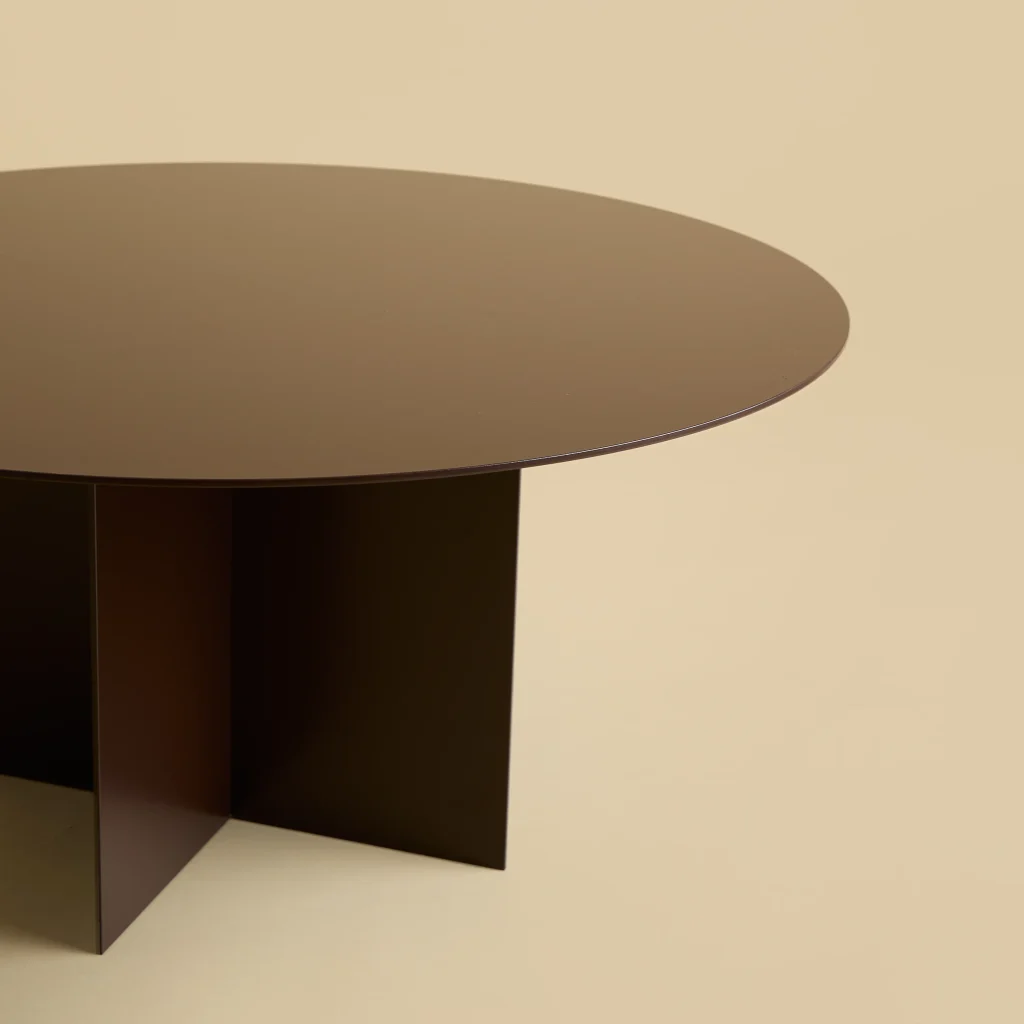 Fire - Round Chocolate Metal Coffee Table — 3