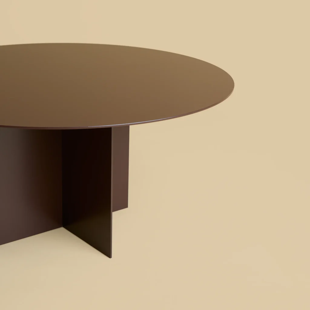 Fire - Round Chocolate Metal Coffee Table — 4