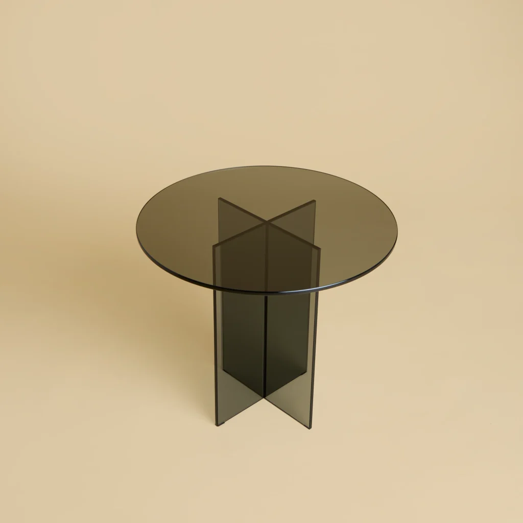 Round Smoked Glass Side Table