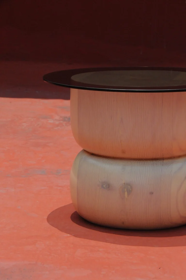 August Opening - Wood and Glass Side Table — 4
