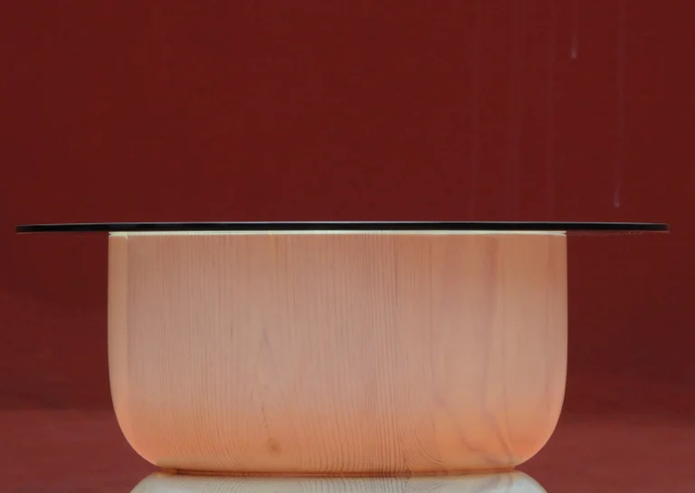 August Opening - Wood and Glass Side Table — 6