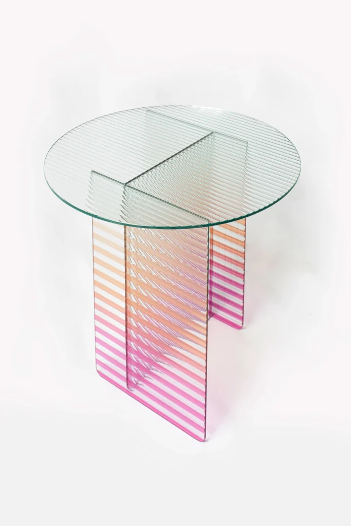 Kaila-i - Medium Ribbed Glass Side Table — 2