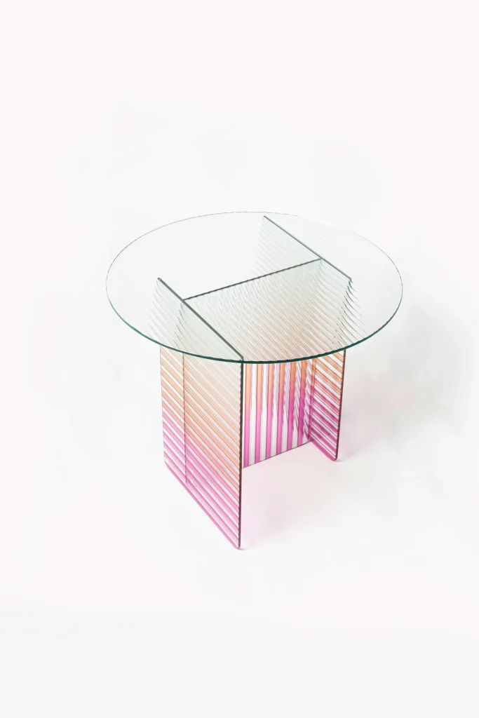 Kaila-i - Medium Ribbed Glass Side Table — 3