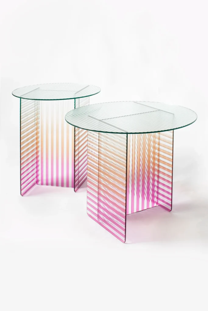 Kaila-i - Medium Ribbed Glass Side Table — 5