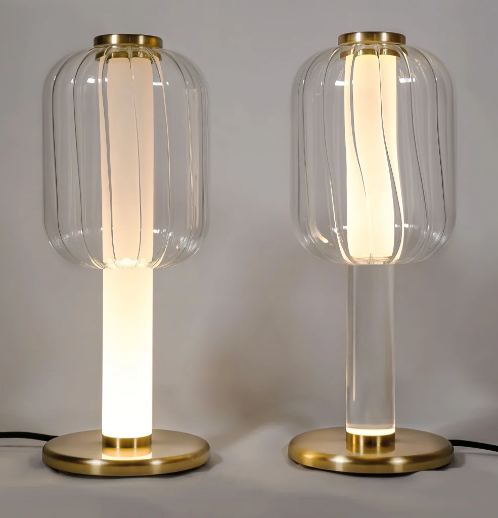 Alma Table Lamp in Brass and Perspex — 7