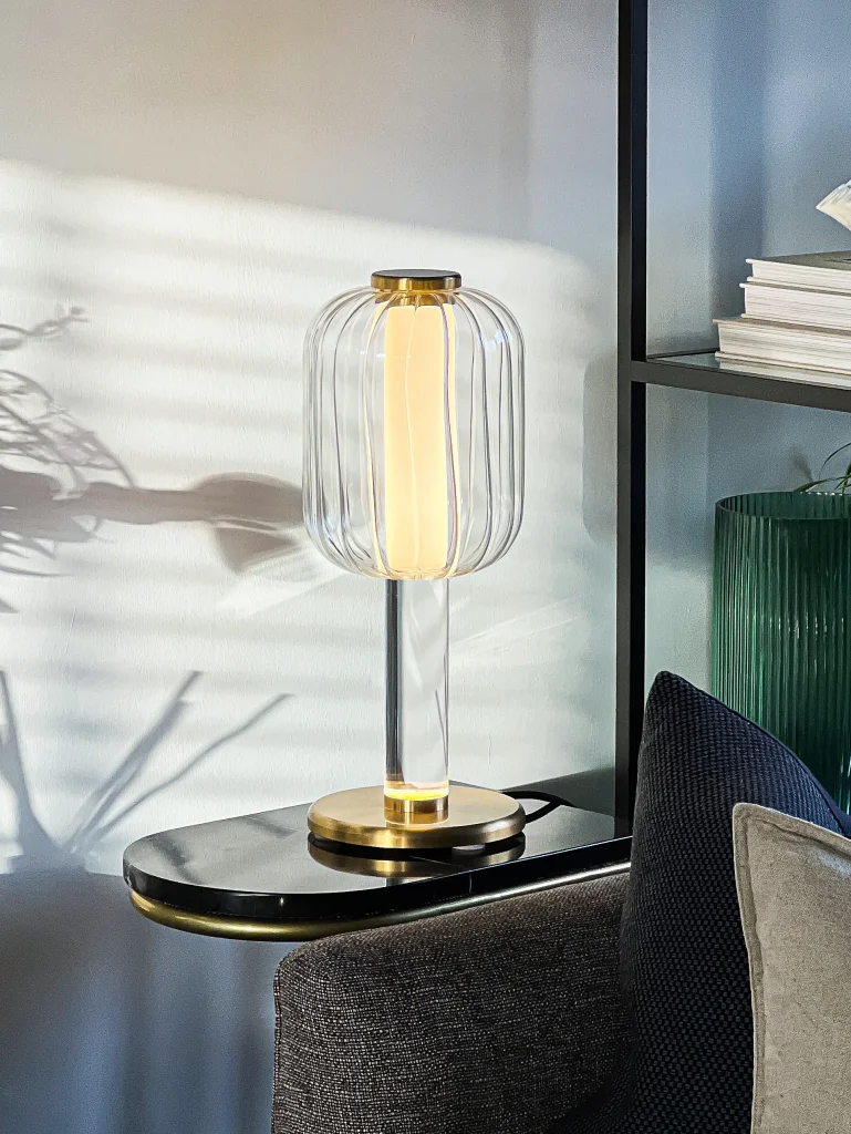 Alma Table Lamp in Brass and Perspex — 8